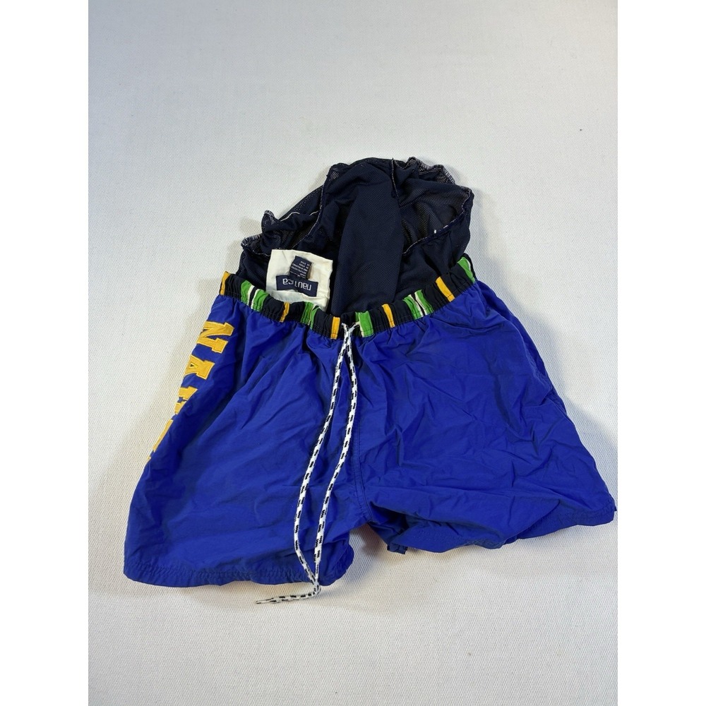 Vintage Nautica‎ Men's Spell Out Swim Trunks Blue Yellow Green Medium - Picture 3 of 7